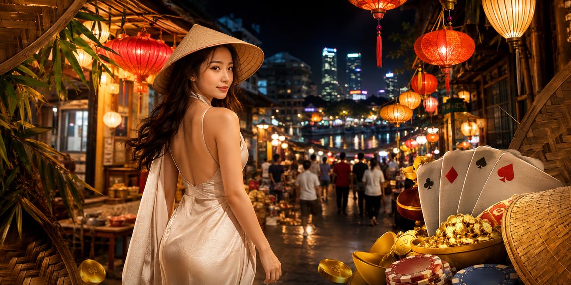 Người chơi tại Hà Nội tham gia trò chơi bài truyền thống kết hợp không khí lễ hội nón lá